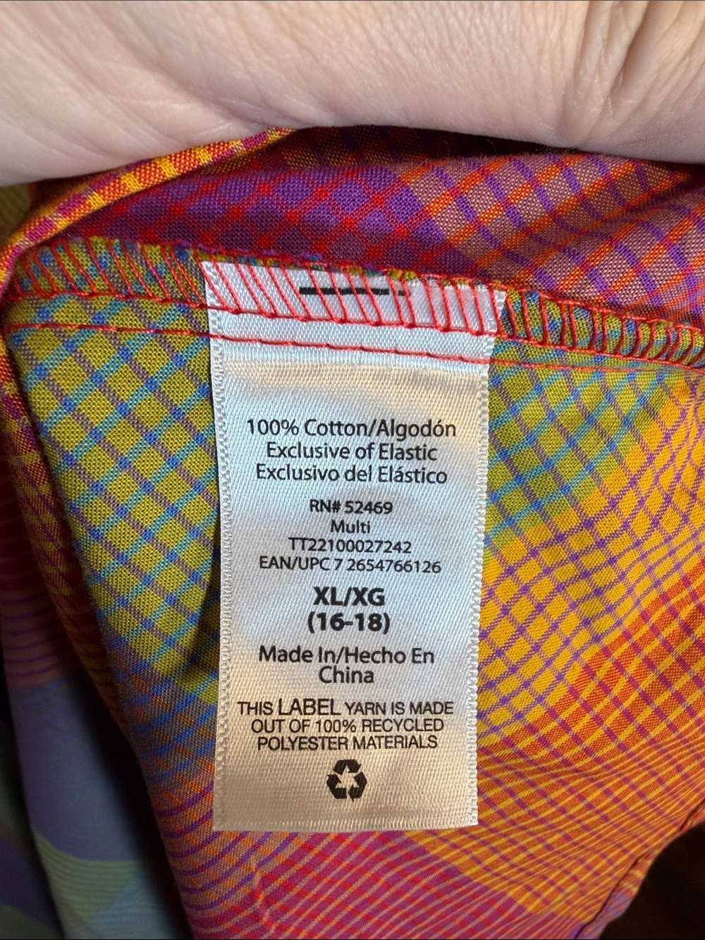 Time and Tru Colorful Plaid Cotton Smocked Top Sleeveless Maxi Dress XL - Picture 5 of 8